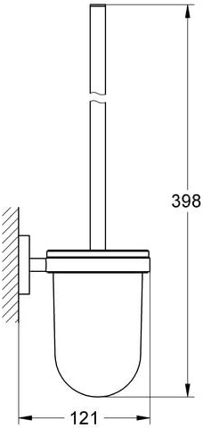 GROHE Essentials Accessoires Bath (WC-Set 3 in 1, Material: Glas / Metall) chrom, 40407001, Rund, We