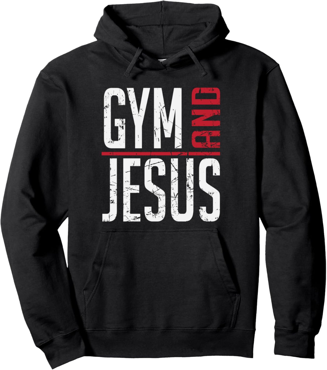 Gym And Jesus Religious Workout Personal Trainer Pullover Hoodie