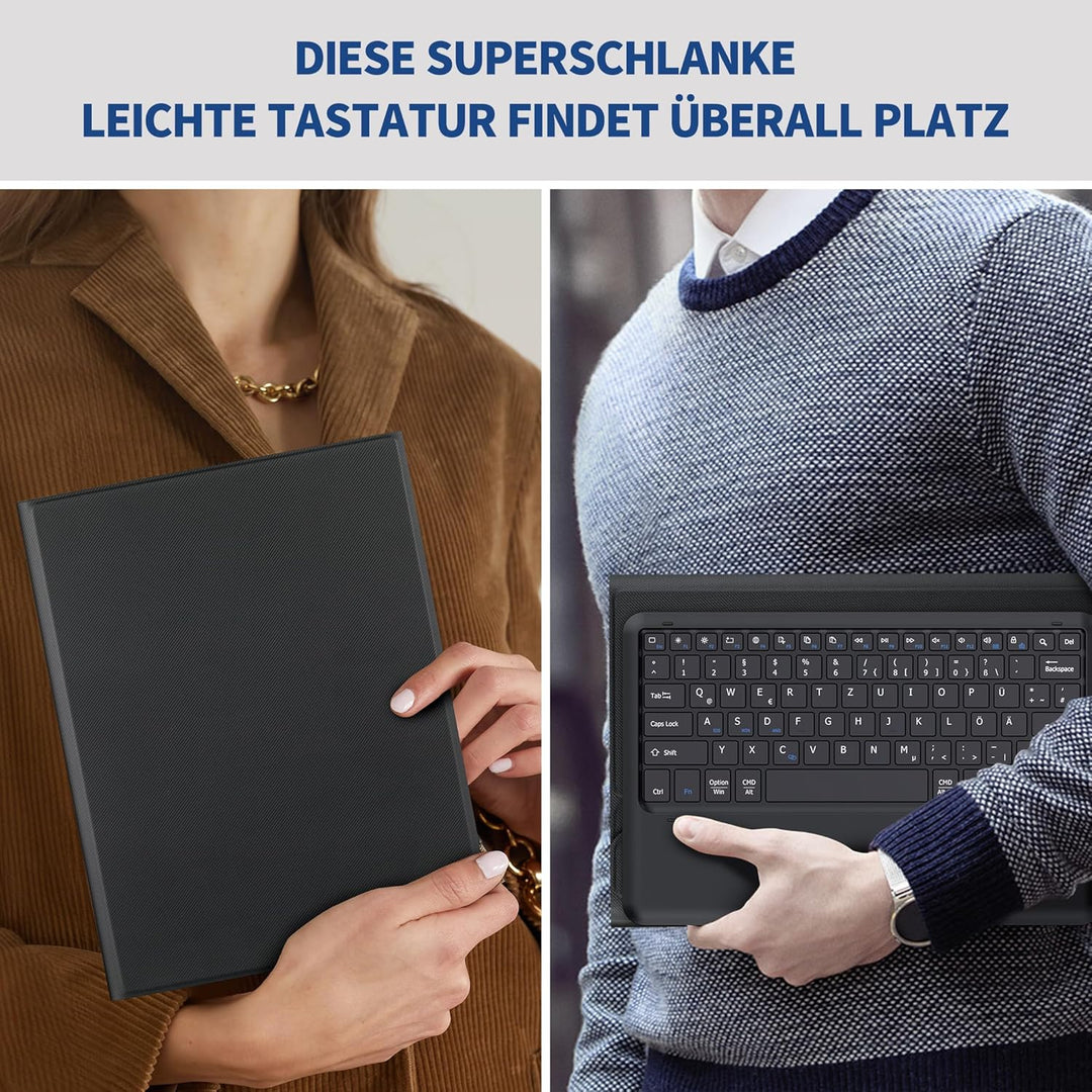 EasyAcc Tastatur Hülle Kompatibel mit Samsung Galaxy Tab S9 FE+ / S9+ / S9 Plus / S10+ 12.4 Zoll 202