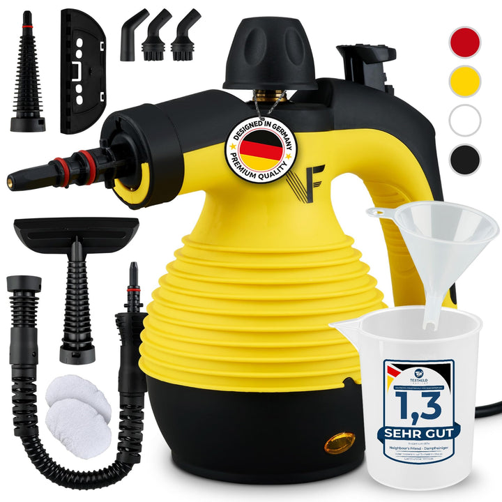 Neighbour's Friend® Dampfreiniger Handgerät mit vielen Aufsätzen 350ml Tank I Leistungsstarker Handd