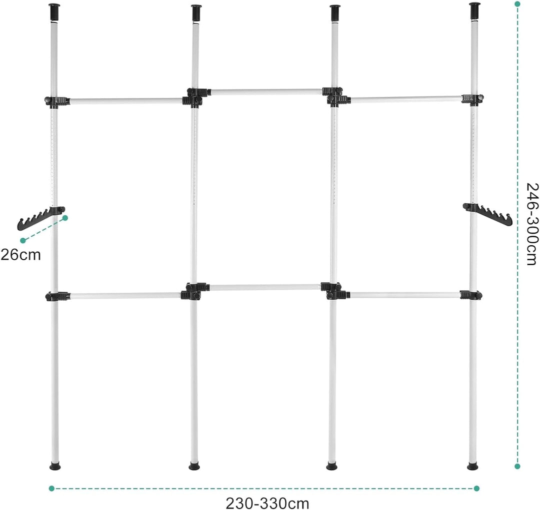 Begehbarer Kleiderschrank System, Teleskop Kleiderständer Kleiderstange Regal Teleskop Garderobe Sys