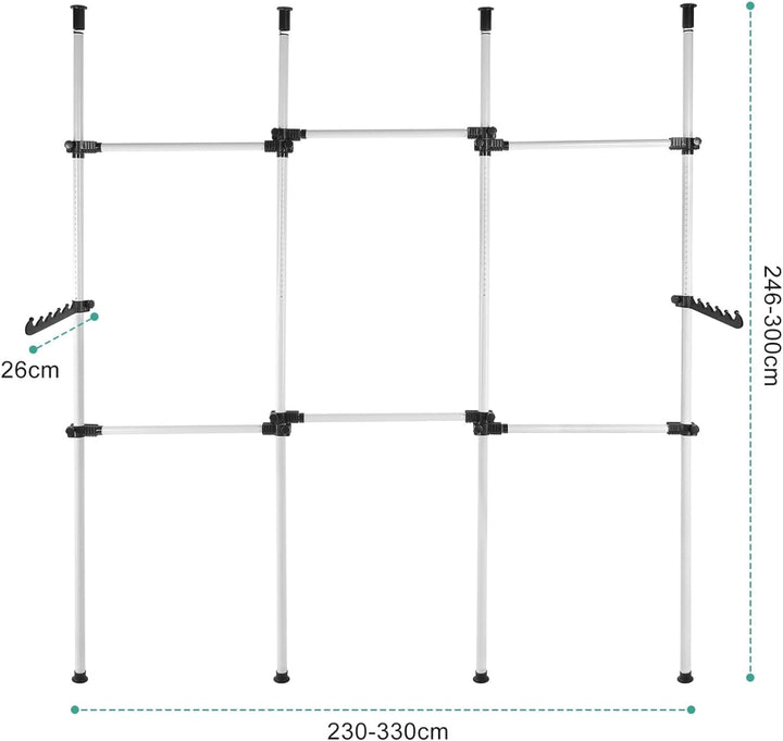 Begehbarer Kleiderschrank System, Teleskop Kleiderständer Kleiderstange Regal Teleskop Garderobe Sys