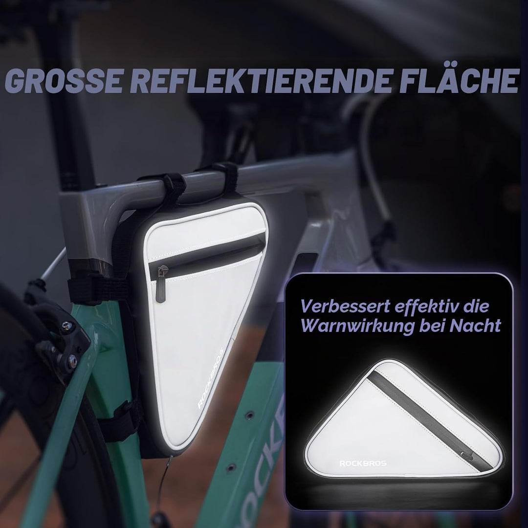 ROCKBROS Fahrradtasche Tasche für Fahrrad Dreiecktasche Reflektierende Rahmentasche für MTBs, Rennrä