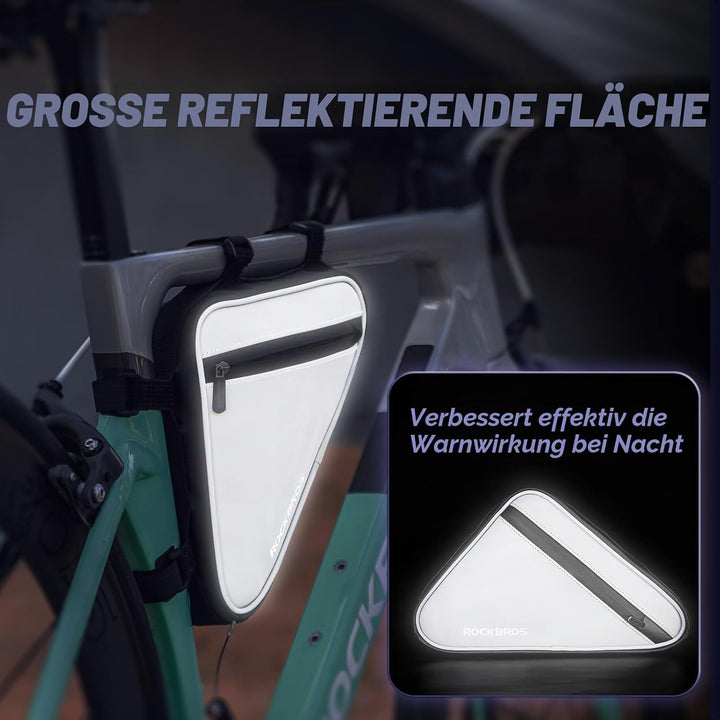 ROCKBROS Fahrradtasche Tasche für Fahrrad Dreiecktasche Reflektierende Rahmentasche für MTBs, Rennrä