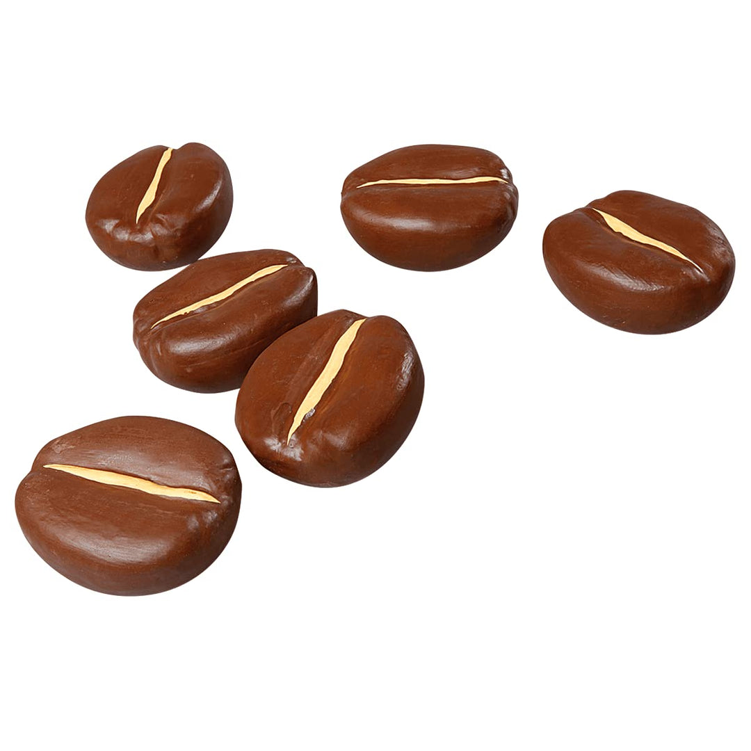 XXL-Kaffeebohnen Lebensmittel-Attrappe Kaffeebohnen-Imitat XXL 6Stk. braun