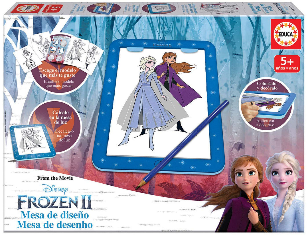 Educa - Frozen Design Tisch, Abziehbild, Ausmalen und Dekorieren.Inklusive Aufkleber und Buch mit ve