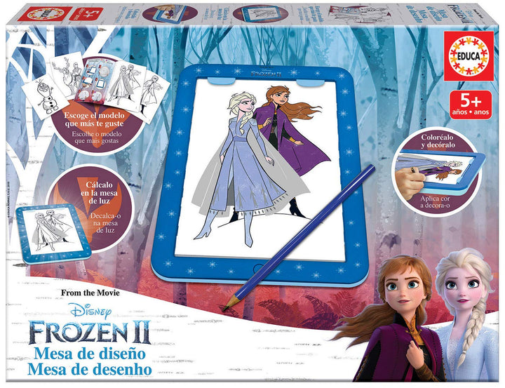 Educa - Frozen Design Tisch, Abziehbild, Ausmalen und Dekorieren.Inklusive Aufkleber und Buch mit ve
