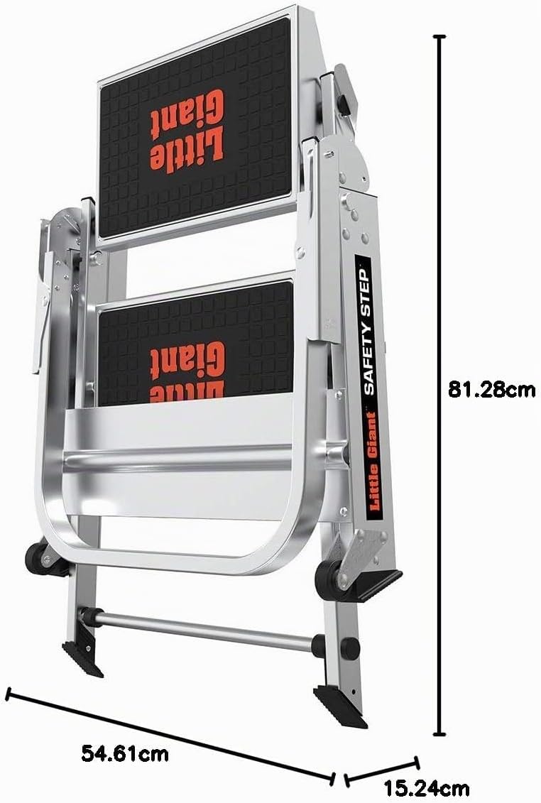 Little Giant Ladders, Safety Step, 2-Step, 2 foot, Step Stool, Aluminum, Type 1A, 300 lbs weight rat