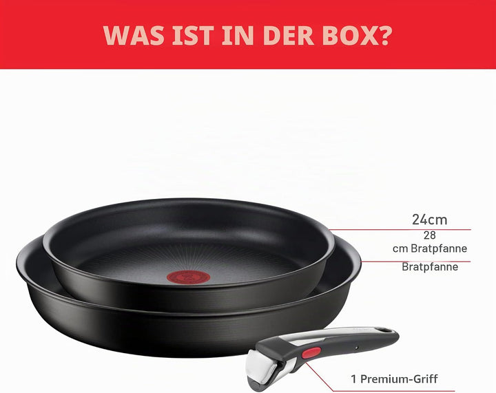 Tefal Ingenio Eco Resist On Kochgeschirr, 3 p, stapelbar, Induktion, leicht zu reinigen, Antihaftbes
