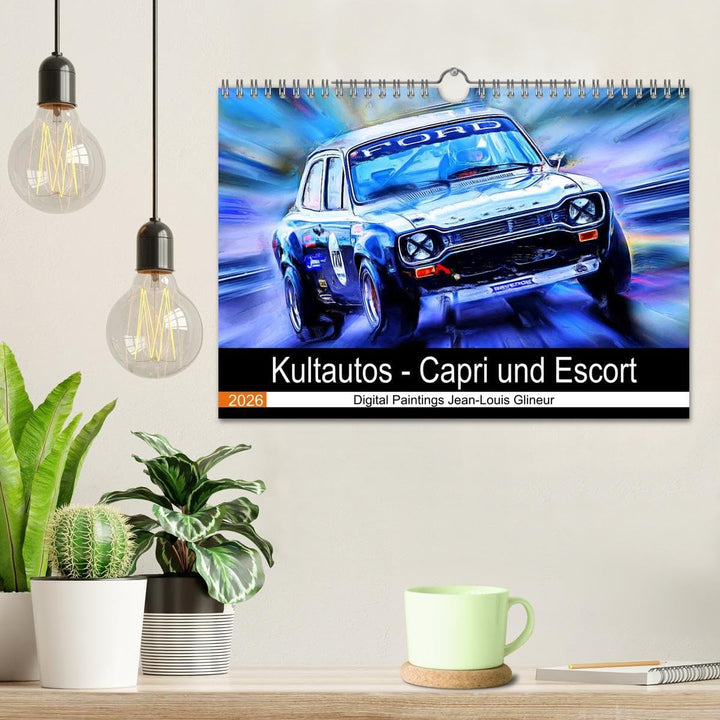 Kultautos - Capri und Escort (Wandkalender 2026 DIN A4 quer), CALVENDO Monatskalender: Autos mit spo