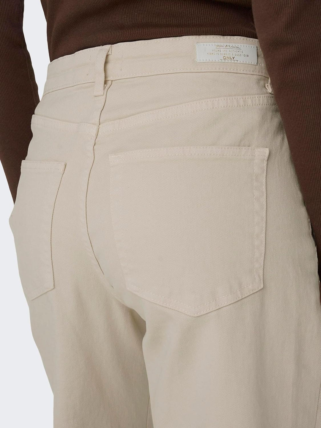 ONLY Damen Onljuicy Hw Wide Leg DNM Reabox Noos Jeanshose 25W / 32L Ecru, 25W / 32L Ecru