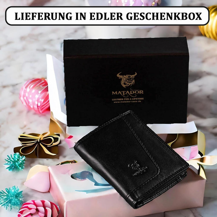 MATADOR Echt Leder Geldbörse Herren mit Geheimfach – Geldbeutel Herren Leder mit RFID Schutz | Porte