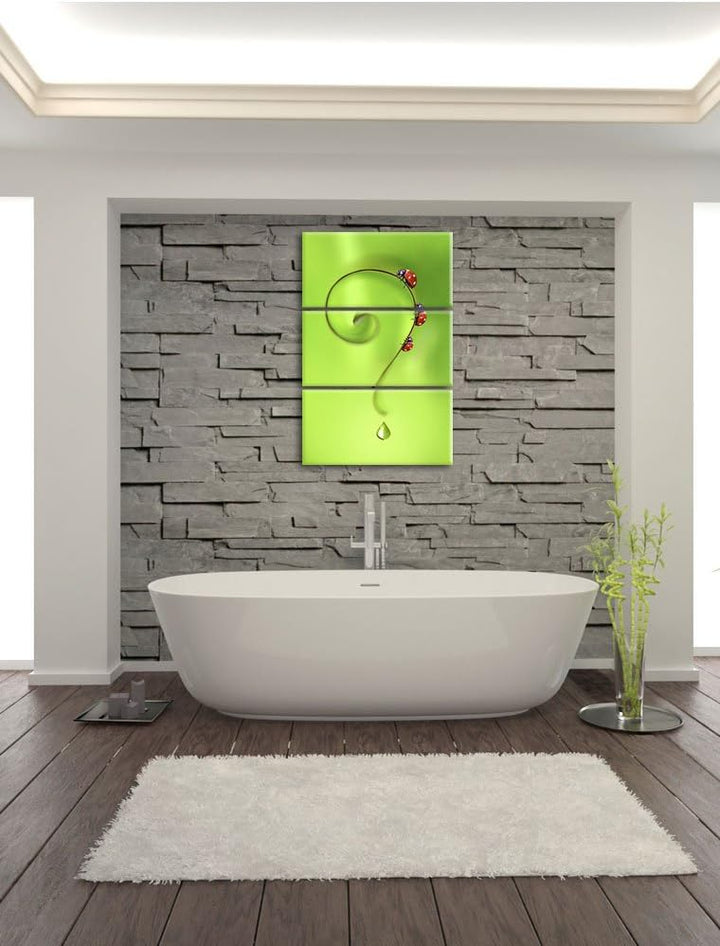 Pixxprint Marienkäfer Folgen dem Fragezeichen 3-Teiler Leinwandbild 120x80 Bild auf Leinwand