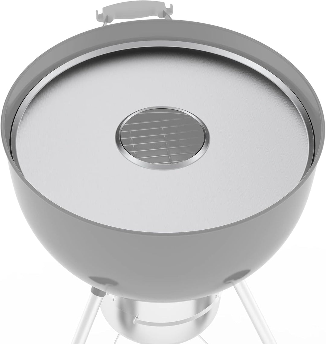 Onlyfire Feuerplatte, Grillplatte Edelstahl, Ø 54,6 cm Grillring, Feuerring mit Ölauffangrillen, BBQ