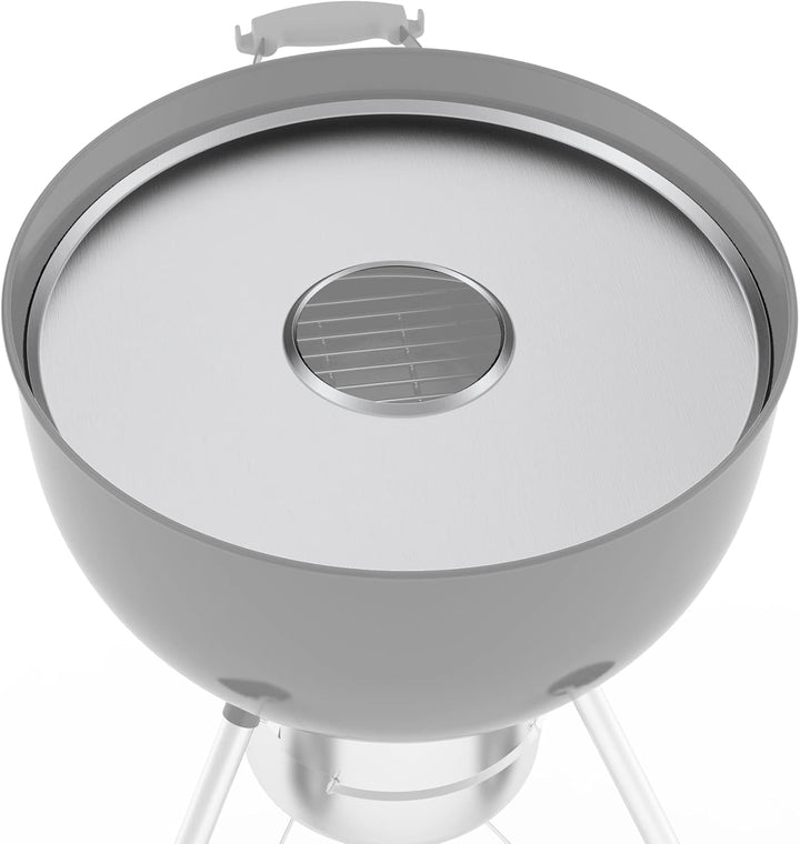 Onlyfire Feuerplatte, Grillplatte Edelstahl, Ø 54,6 cm Grillring, Feuerring mit Ölauffangrillen, BBQ