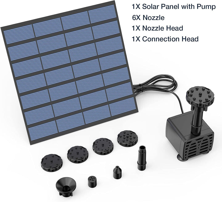 AISITIN Solar Springbrunnen für Aussen 1.5W DIY Solarbrunnen für Draussen 2025 Upgrade Solarpumpe mi