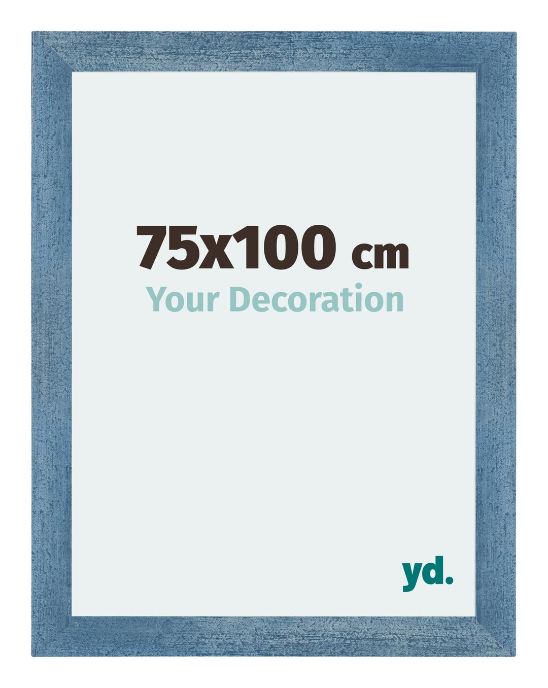 yd. Your Decoration - Bilderrahmen 75x100 cm - Hellblau Gewischt - Bilderrahmen aus MDF mit Acrylgla