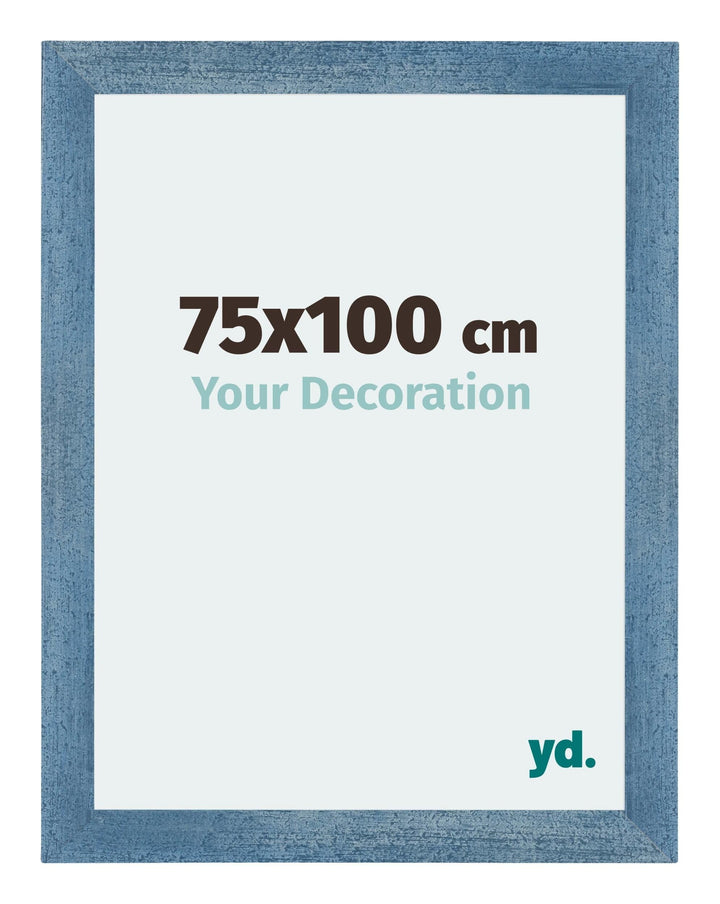 yd. Your Decoration - Bilderrahmen 75x100 cm - Hellblau Gewischt - Bilderrahmen aus MDF mit Acrylgla