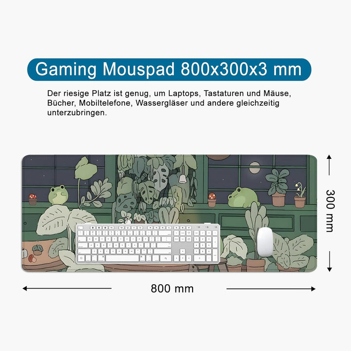 Grün Gaming Mousepad Schreibtischunterlage 800x300mm XL Mousepad Die Froschfamilie Grosses Mauspad,