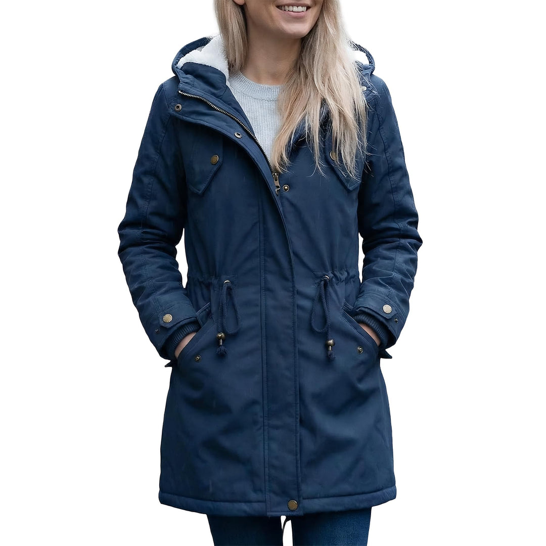 YYNUDA Wintermantel Damen Warm Gefüttert Winter Parka Mittellang Winterjacke Winterparka mit Fellkap