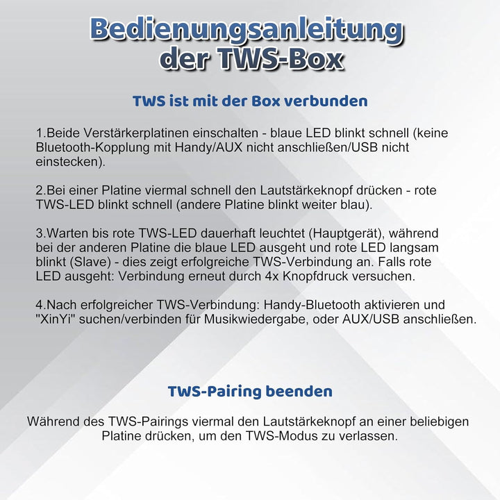 Bluetooth Verstärker Modul,TWS DC 9-24V 100W Mono Audio Verstärkerplatine mit AUX USB Bluetooth Plat
