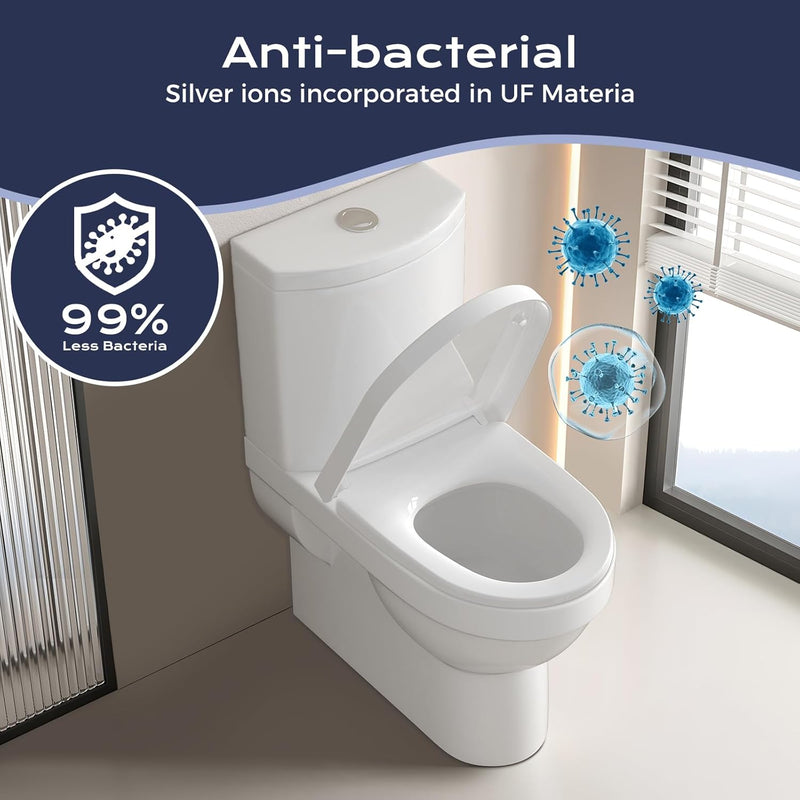 SAMODRA Premium Toilettendeckel D-Form,WC Sitz mit Absenkautomatik,Weiss Klodeckel mit Quick-Release