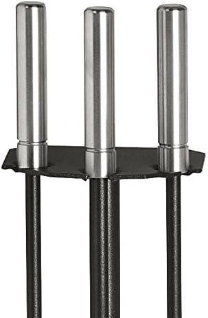 MS Beschläge® Kaminbesteck Kamingarnitur schwarz beschichtet mit Griffen aus Edelstahl