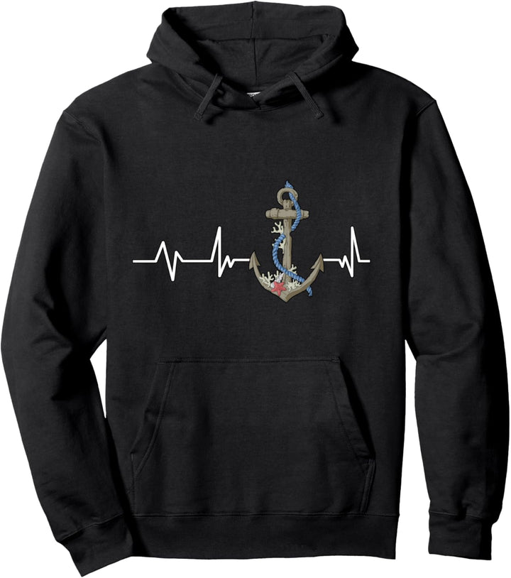 Anker Korallen Herzschlag Segler Geschenk Segeln Pullover Hoodie