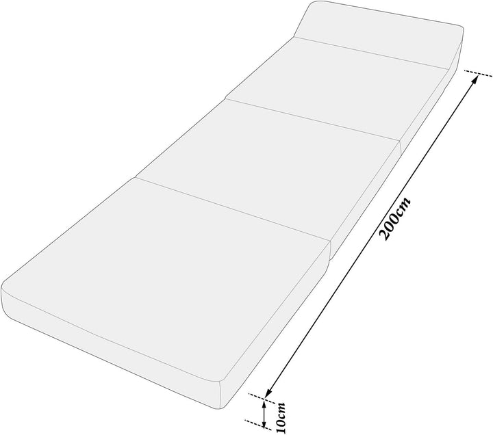 Natalia Spzoo Faltmatratze mit Schaumstoffkern und abnehmbarem Bezug – Klappmatratze mit Kopfteil –