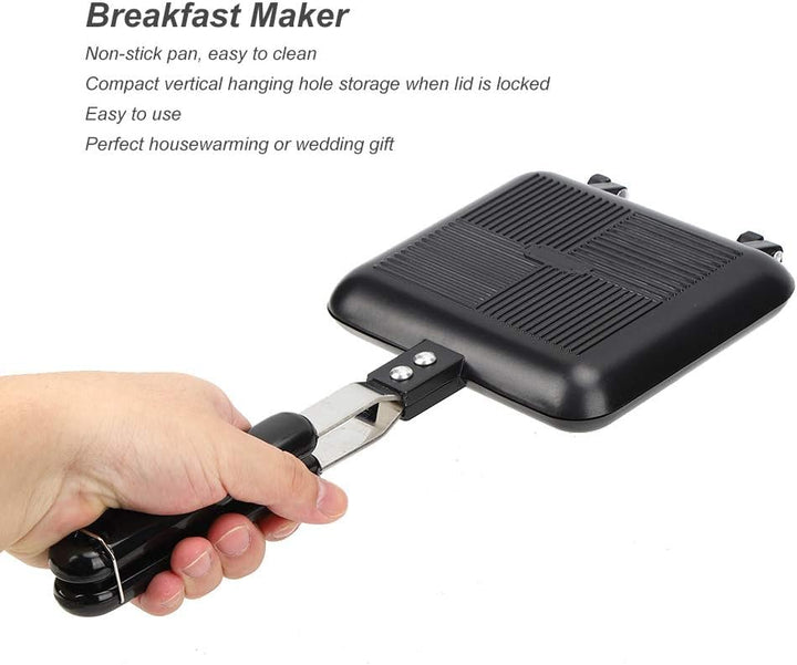 16 x 14 cm quadratische Bratpfanne Doppelseitiger Sandwichmaker Antihaft Kochpfanne Pfannkuchenpfann