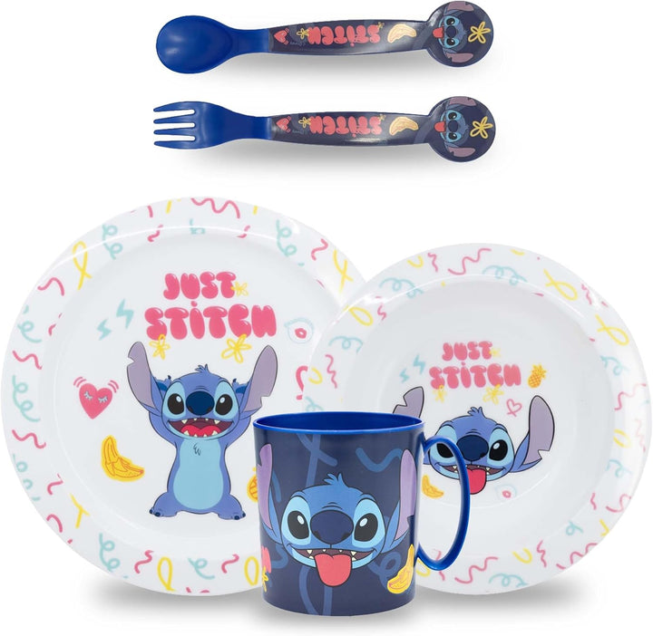 Kindergeschirr set Stitch, Wiederverwendbares geschirr Set, Kinder Essgeschirr, Microwaveable Kinder