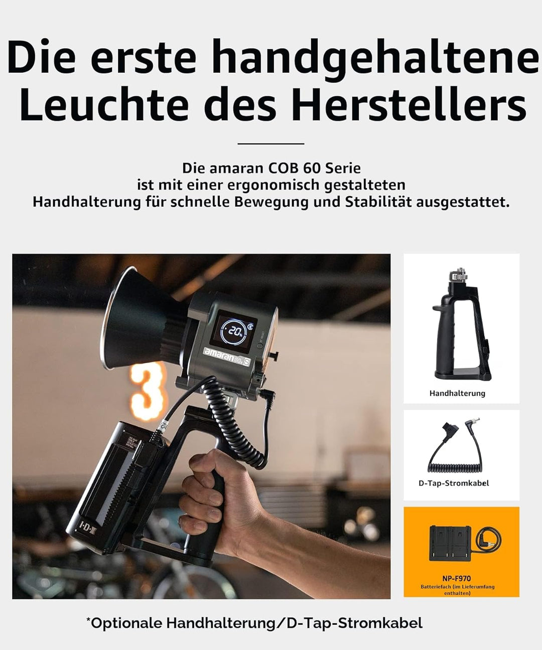 Amaran 60x S - LED Dauerlicht für Fotografen, Studio - Monolight Punktquelle, Zweifarbiges Videolich