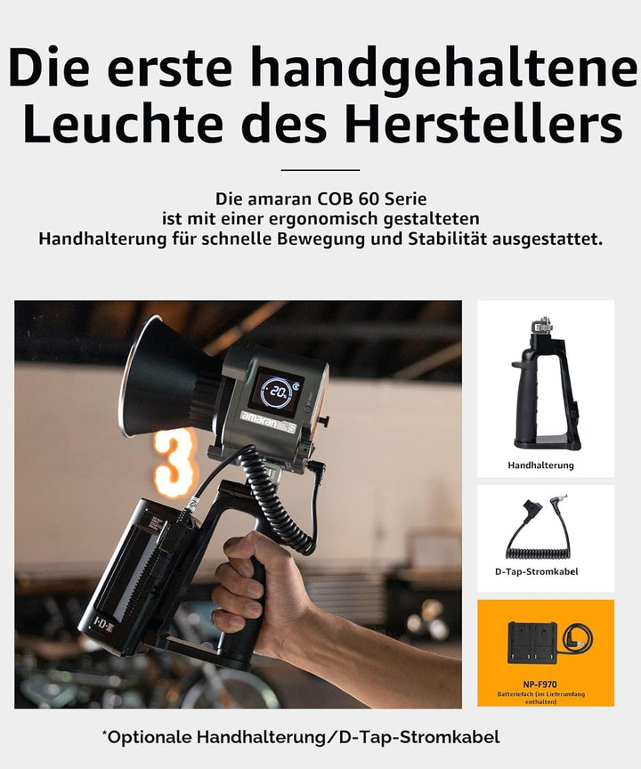 Amaran 60x S - LED Dauerlicht für Fotografen, Studio - Monolight Punktquelle, Zweifarbiges Videolich