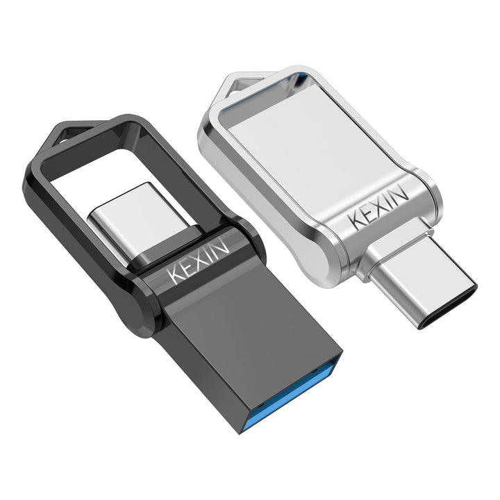 KEXIN USB C Stick 128GB 2er Pack USB 3.0 OTG, Lesegeschwindigkeit bis 100MB/s, Dual-USB Type-C & USB