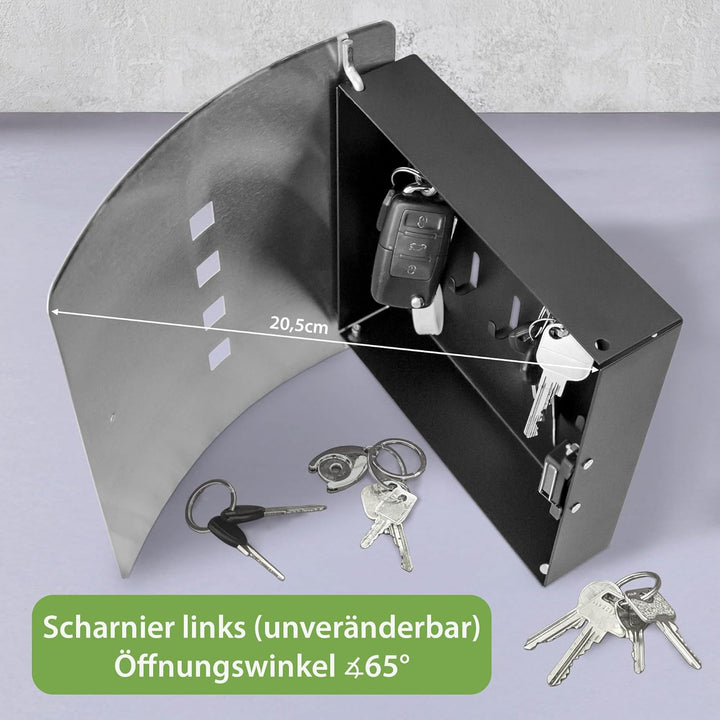 banjado Design Schlüsselkasten aus Edelstahl für 10 Schlüssel/Schlüsselschrank zur Schlüssel Aufbewa