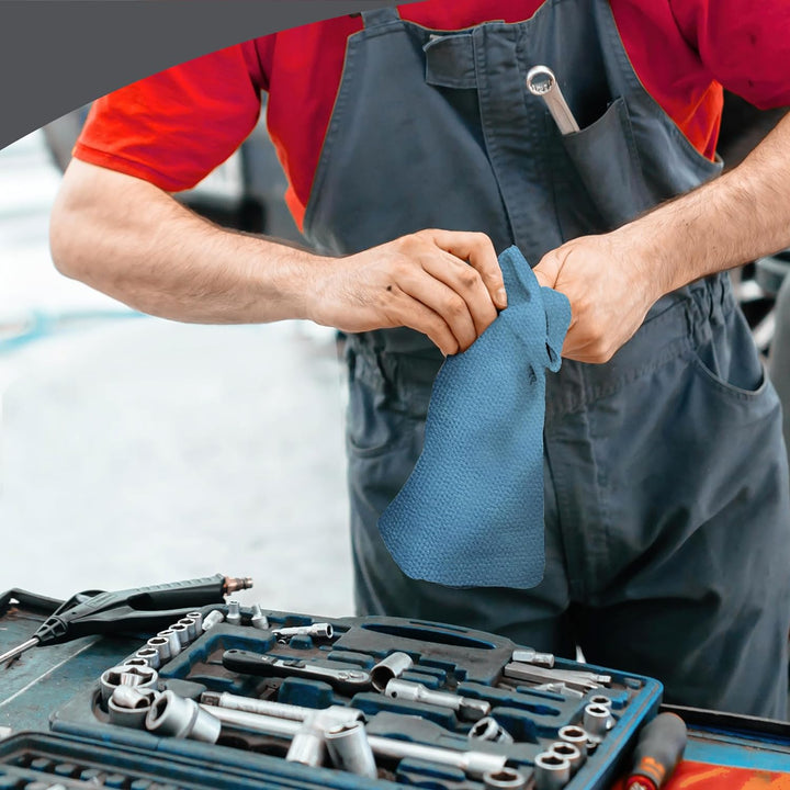 WypAll X90 Power Clean Tücher 12891 – 1 BRAG Box mit 136 blauen, 2-lagigen Tüchern