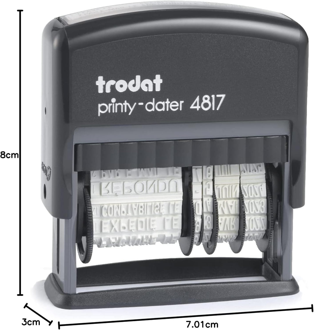 Trodat Datumstempel Stempel 4817A schwarz Datum + 12 Formeln, Datum + 12 Formeln