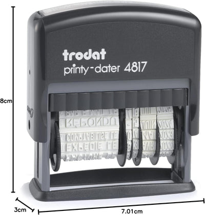 Trodat Datumstempel Stempel 4817A schwarz Datum + 12 Formeln, Datum + 12 Formeln