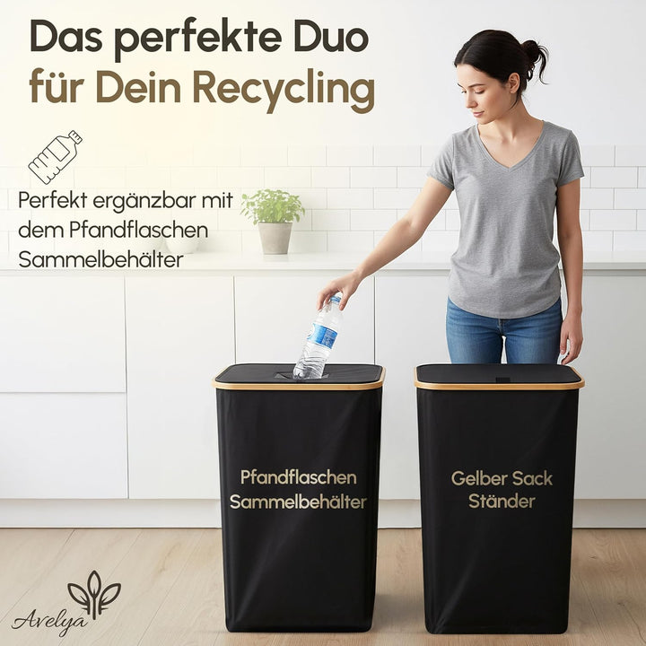 Gelber Sack Ständer 110L-Gelber Sack Mülleimer & Müllsackständer für gelbe Säcke - Premium Müllständ