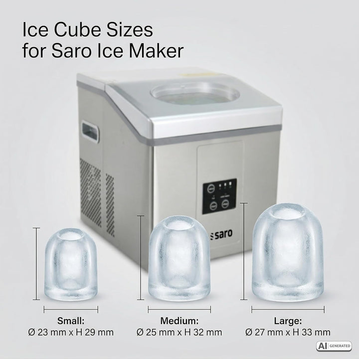 Saro EB 15 Eiswürfelbereiter/15 kg/24 h/230 V/1 Ph/0,16 kW/3 Eiswürfelgrössen, Single