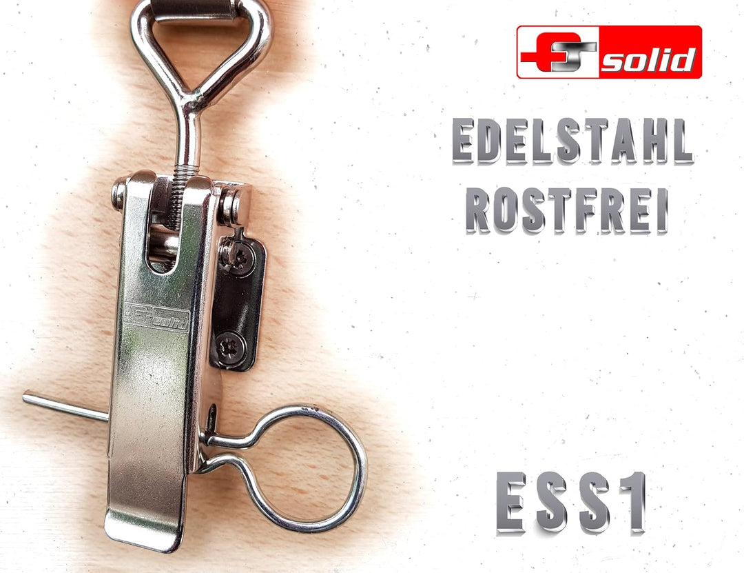 FTsolid [2er Set] einstellbarer Spannverschluss aus Edelstahl ESS1 Kistenverschluss rostfrei verstel