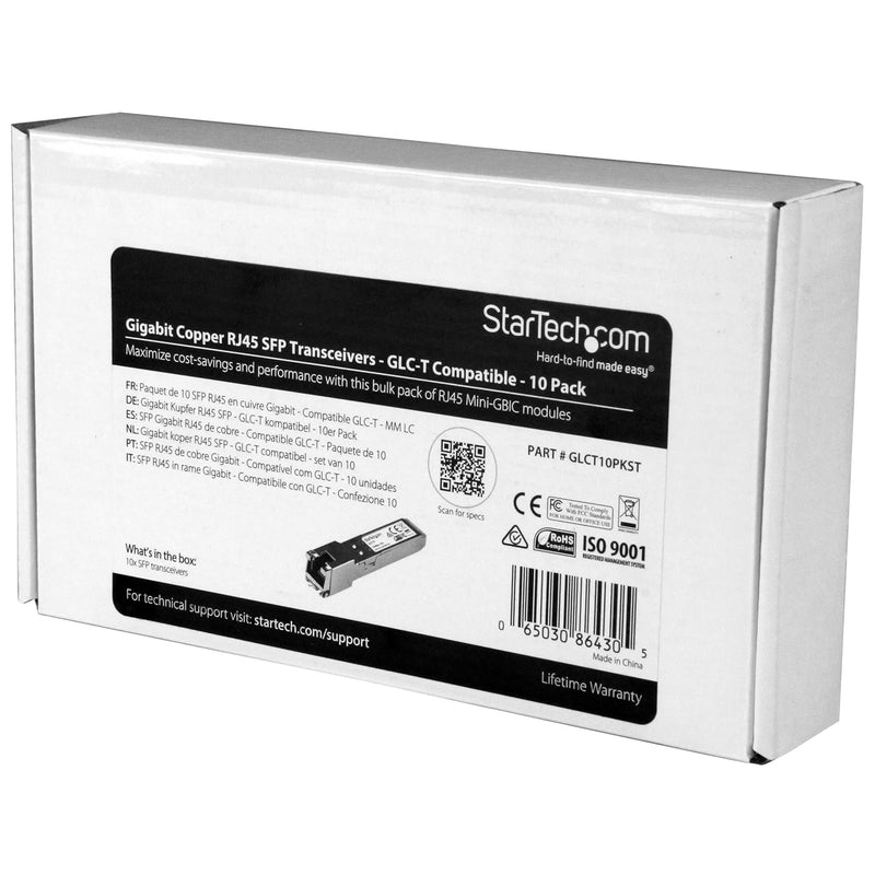 StarTech.com Gigabit RJ45 Kupfer SFP Transceiver Modul, Cisco GLC-T kompatibel, 1000Base-T, Mini-GBI