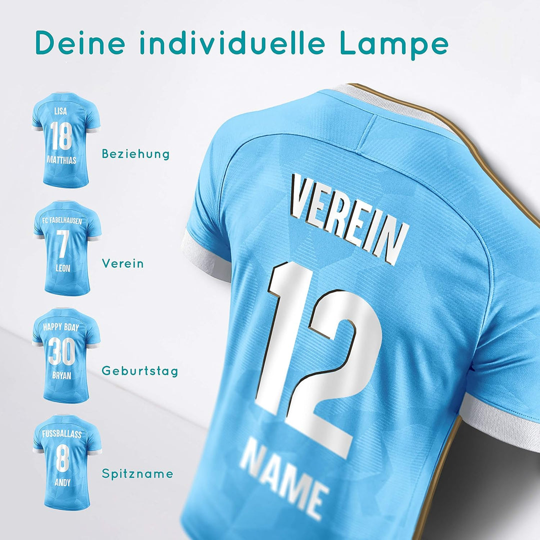 Elbeffekt Trikotlampe für Münchener Fans aus Holz - personalisierbares Geschenk - schenke Dein indiv