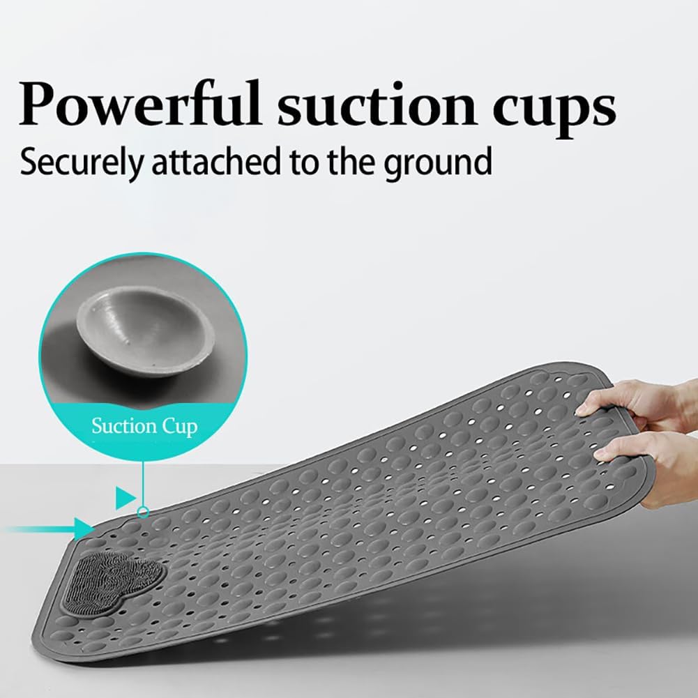 Duschmatte rutschfest 90x60cm,Antirutschmatte Dusche mit Ablauflöchern,Duscheinlage rutschfest mit S