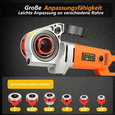 Begoniape 220V 2300W Elektrischer Rohreinfädler, Gewindeschneider Gewindeschneidkluppe, Schneidklupp