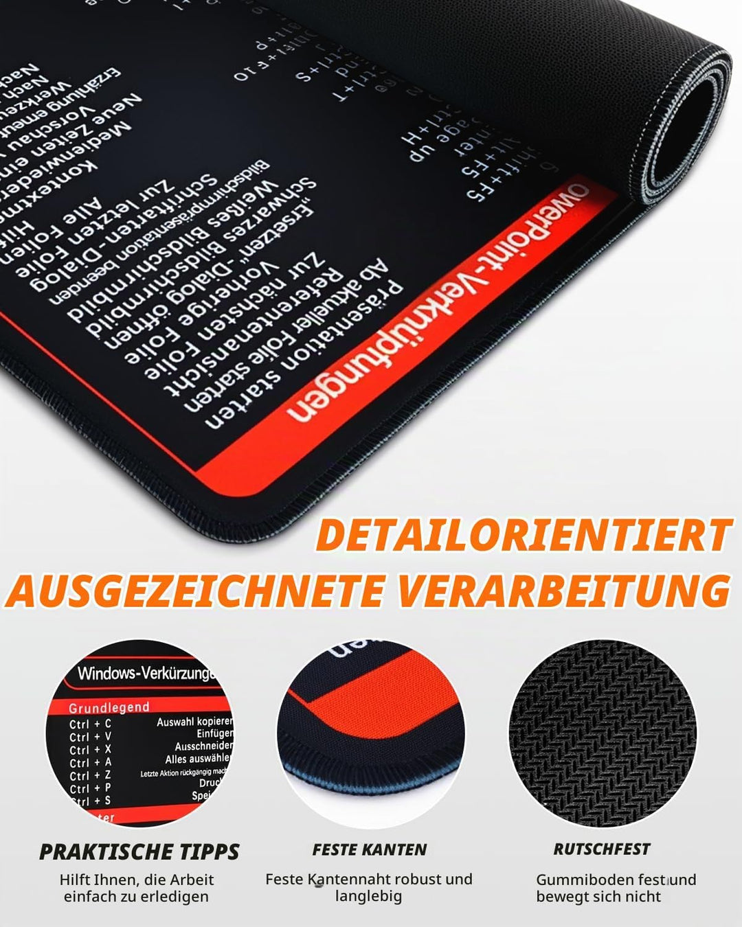 80x30cm Excel Pad Deutsch &amp; Excel Mauspad Deutsch – Schreibtischunterlage für Home Office, Büro &amp; Le