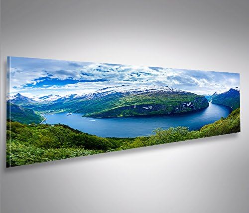 islandburner Bild Bilder auf Leinwand Fjorde V2 Norwegen Panorama XXL Poster Leinwandbild Wandbild D