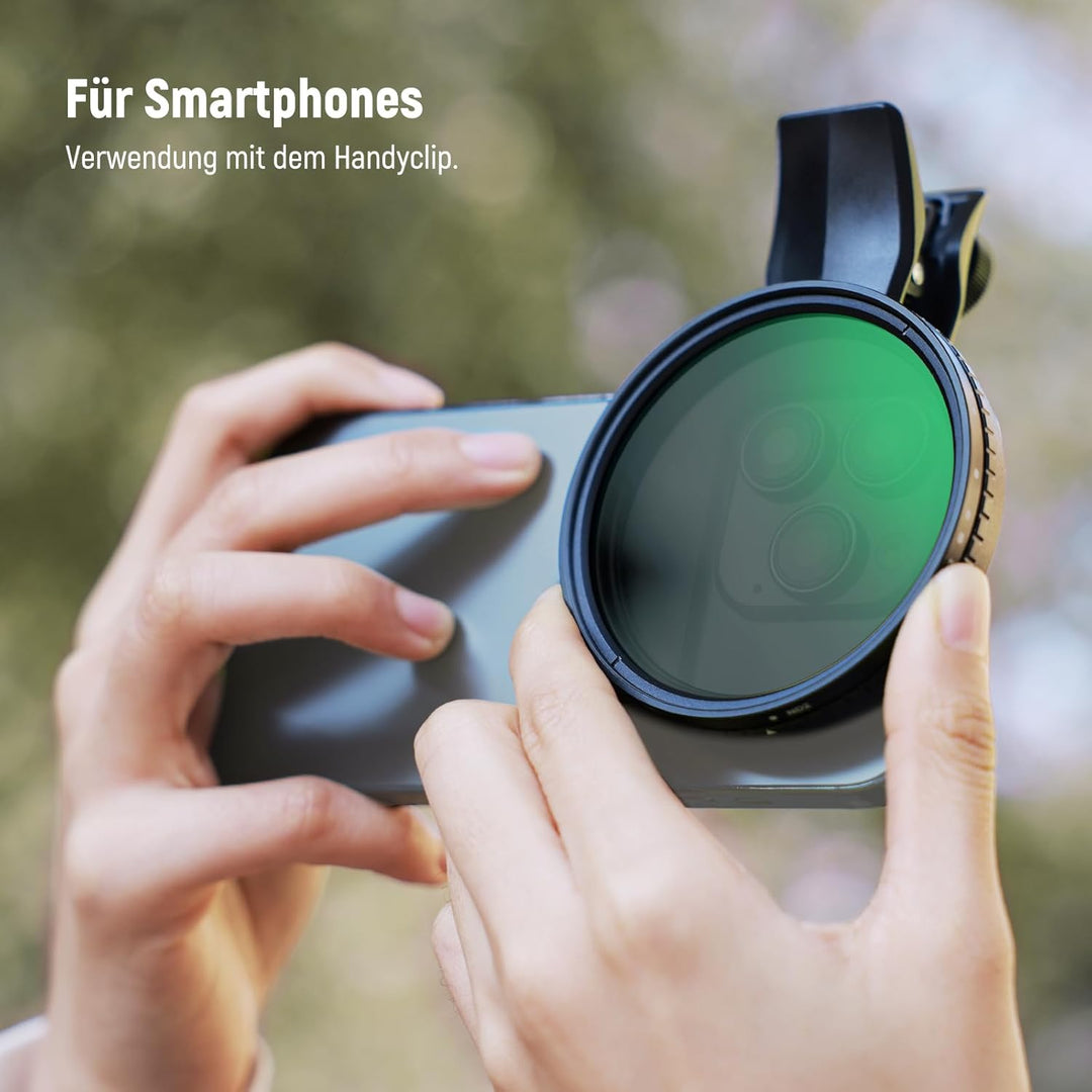 NEEWER 67 mm Variabler ND Filter, aufsteckbarer ND2-32 Neutraldichtefilter für Smartphone Objektive,