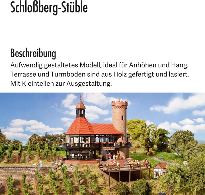 Faller Schlossberg-Stüble Modellbausatz mit 324 Einzelteilen 203 x 200 x 180 mm I Modelleisenbahn Zu