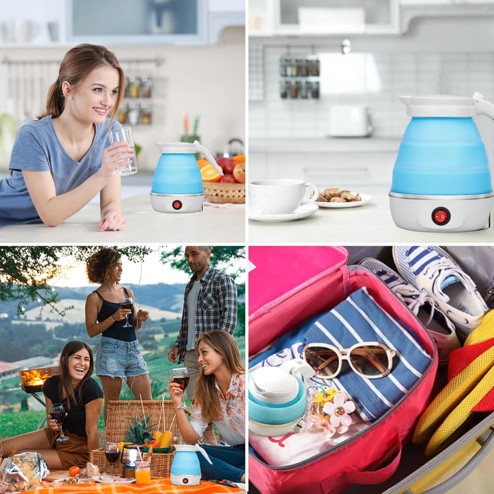 Faltbarer Wasserkocher 600ml Mini Wasserkocher Reise Wasserkocher Klein Faltbarer Wasserkocher Silik